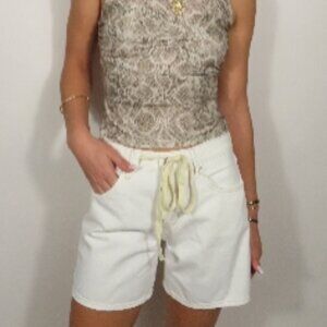 Tie Waist Denim Short